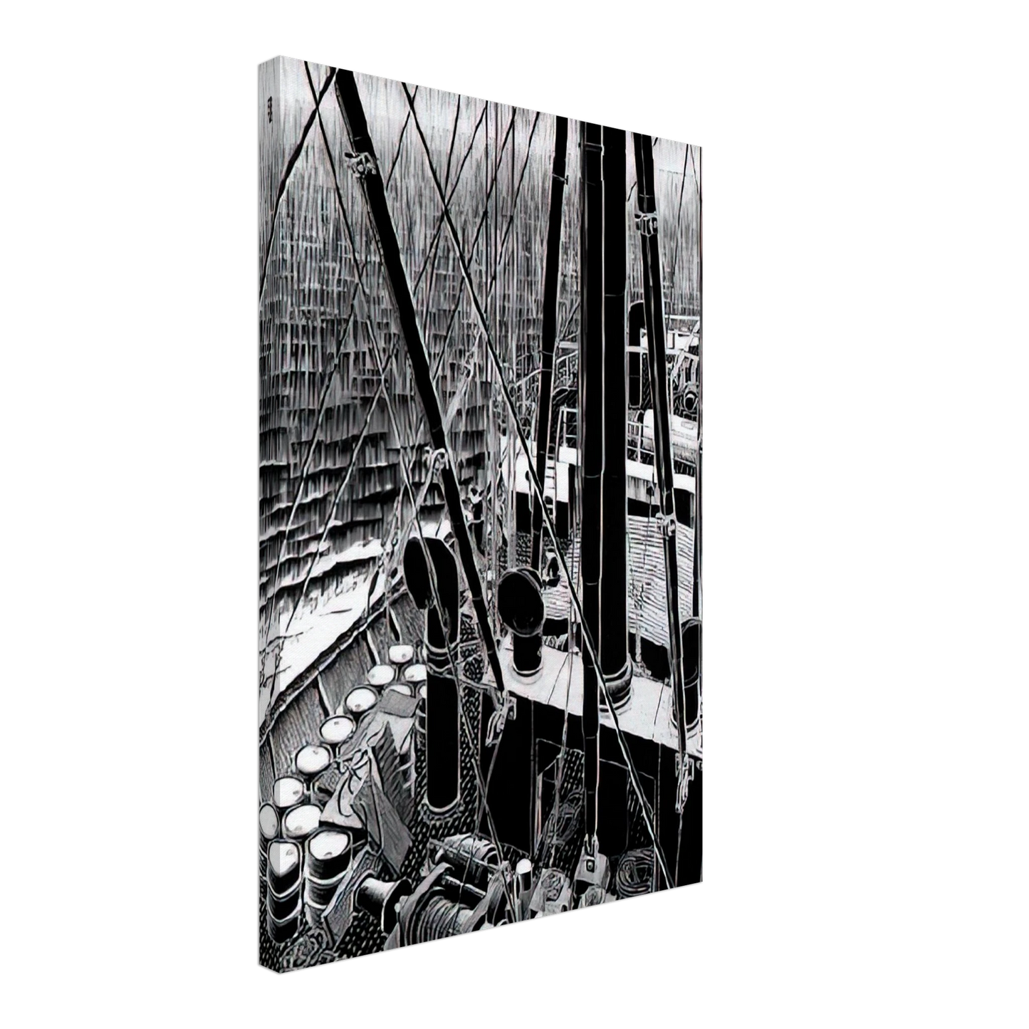 MC Escher - FREIGHTER SEPTEMBER 1936 1936 Canvas - 40x60 cm / 16x24 inches-canvas