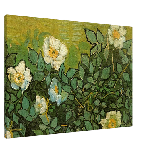 Vincent van Gogh - Wild Roses Canvas - 20x30 cm / 8x12 inches-canvas