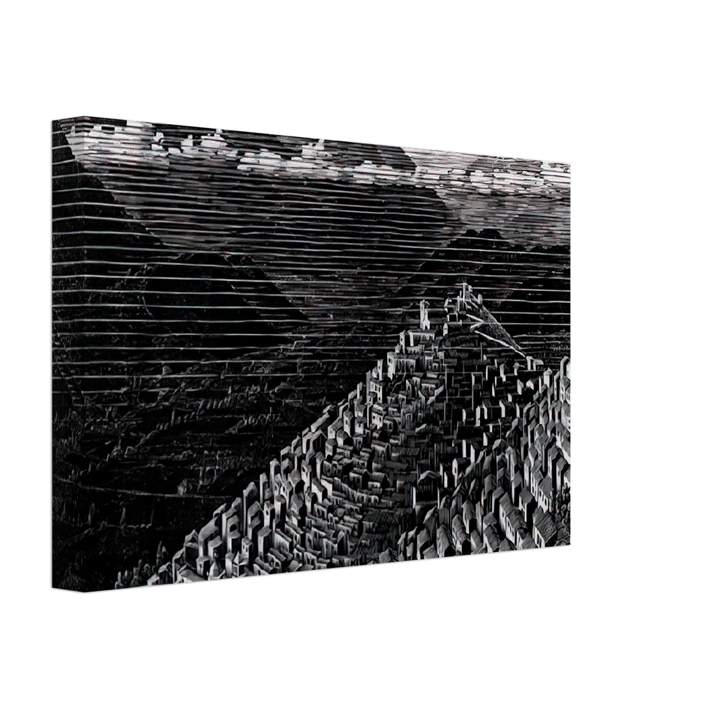 MC Escher - MORANO CALABRIA Canvas - 40x60 cm / 16x24 inches-canvas