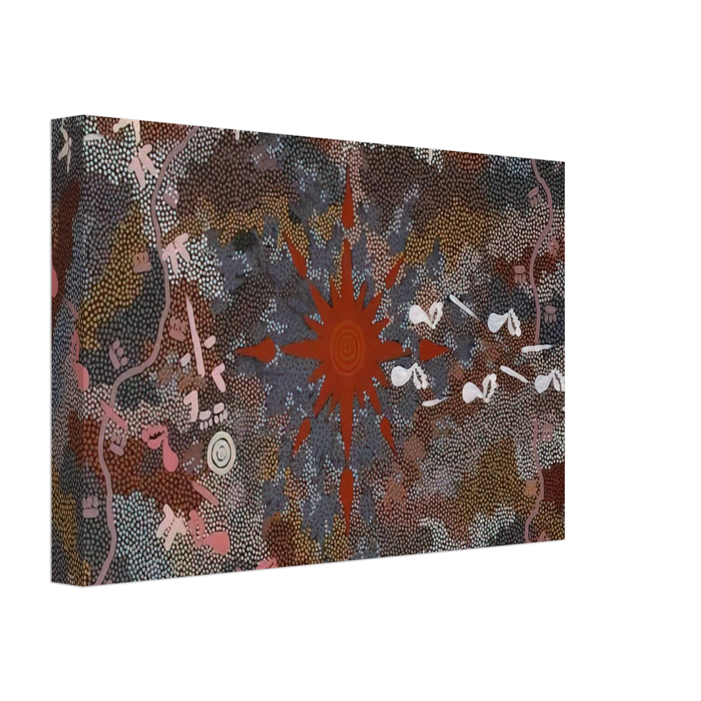 Clifford Possum Tjapaltjarri - Fire Dreaming - 1996 Canvas - 70x100 cm / 28x40 inches-canvas