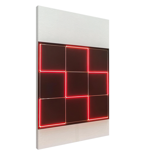 Francois Morellet - Tirets Neon 0Ã‚Â°-90Ã‚Â° avec 4 rythmes interferents - 1971 Canvas - 20x30 cm / 8x12 inches-canvas