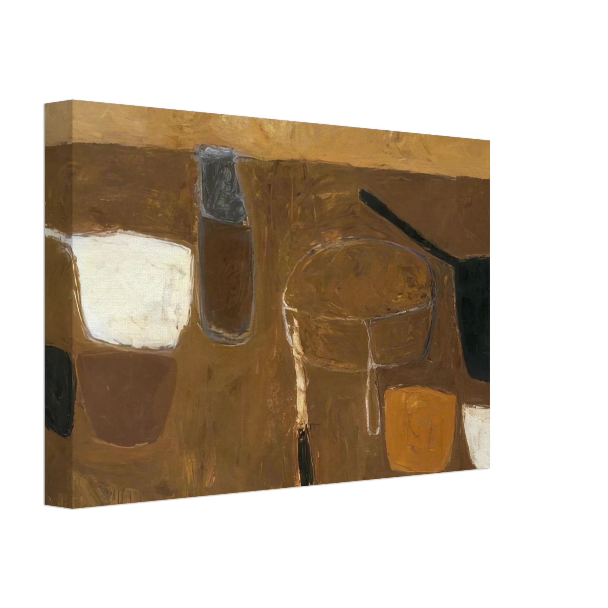 William Scott - Brown Still Life - 1957 Canvas - 40x60 cm / 16x24 inches-canvas