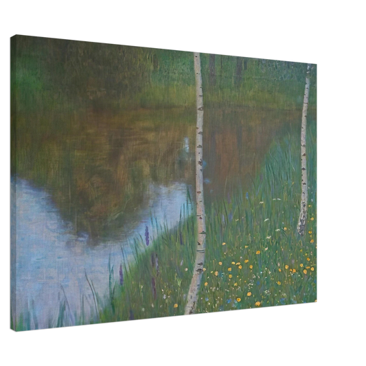 Gustav Klimt - LAKESIDE WITH BIRCH TREES 1901 Canvas - 20x30 cm / 8x12 inches-canvas