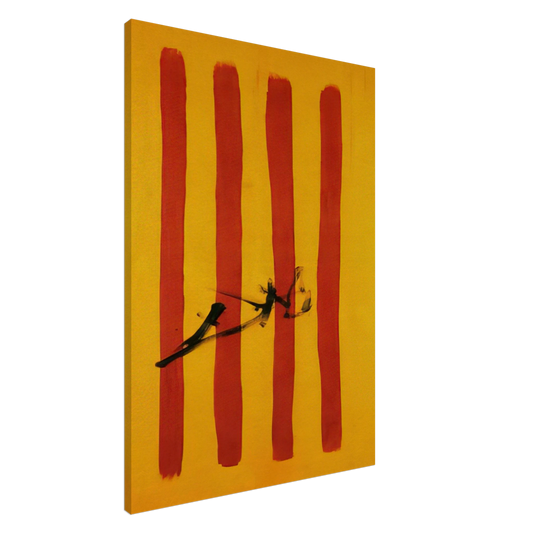 Salvador Dali - THE DALINIAN SENYERA CATALONIAN NATIONAL FLAG Canvas - 20x30 cm / 8x12 inches-canvas