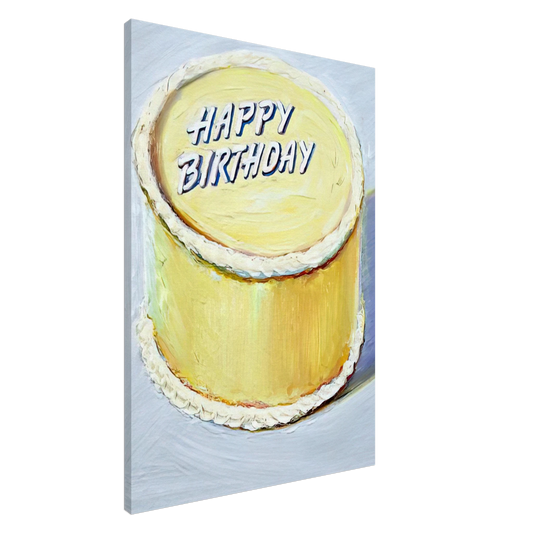 Wayne Thiebaud - Happy Birthday Cake - 1975 Canvas - 20x30 cm / 8x12 inches-canvas
