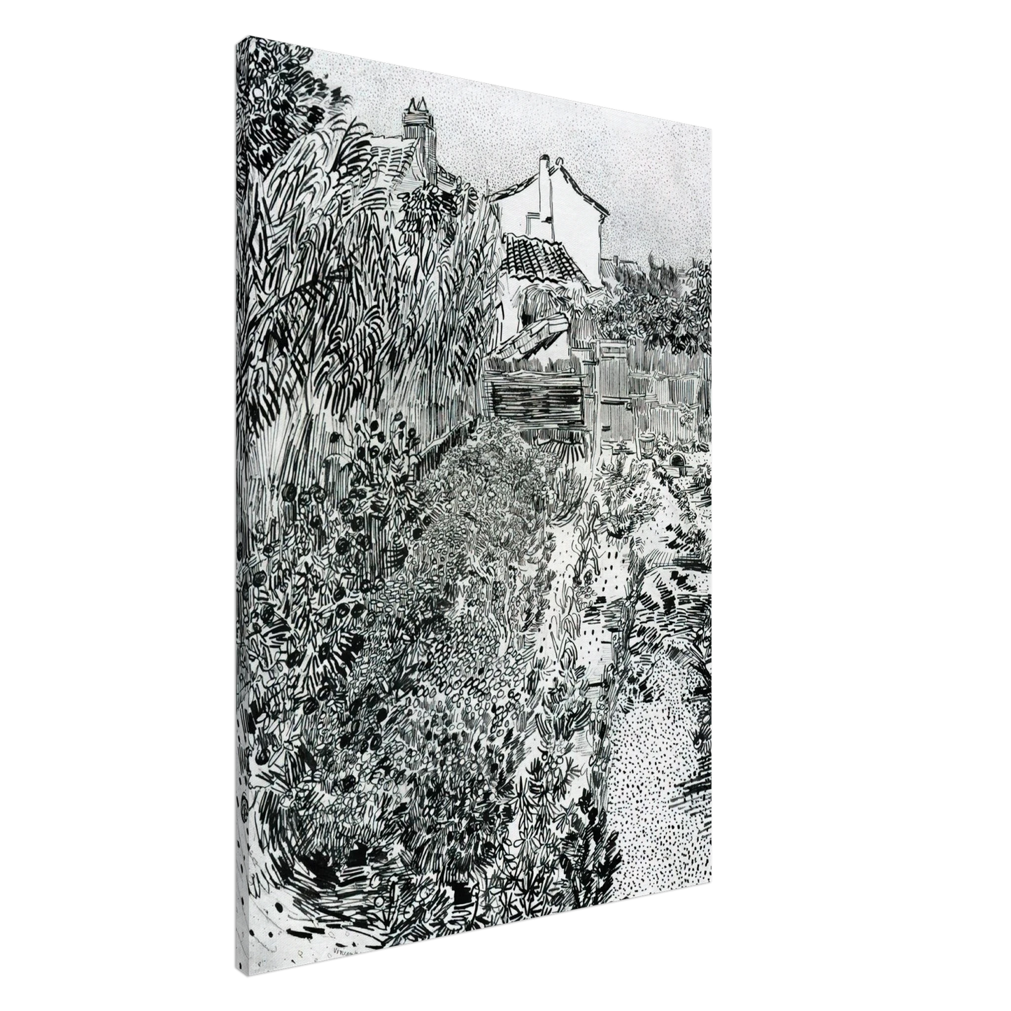 Vincent van Gogh - The Garden with Flowers Canvas - 20x30 cm / 8x12 inches-canvas