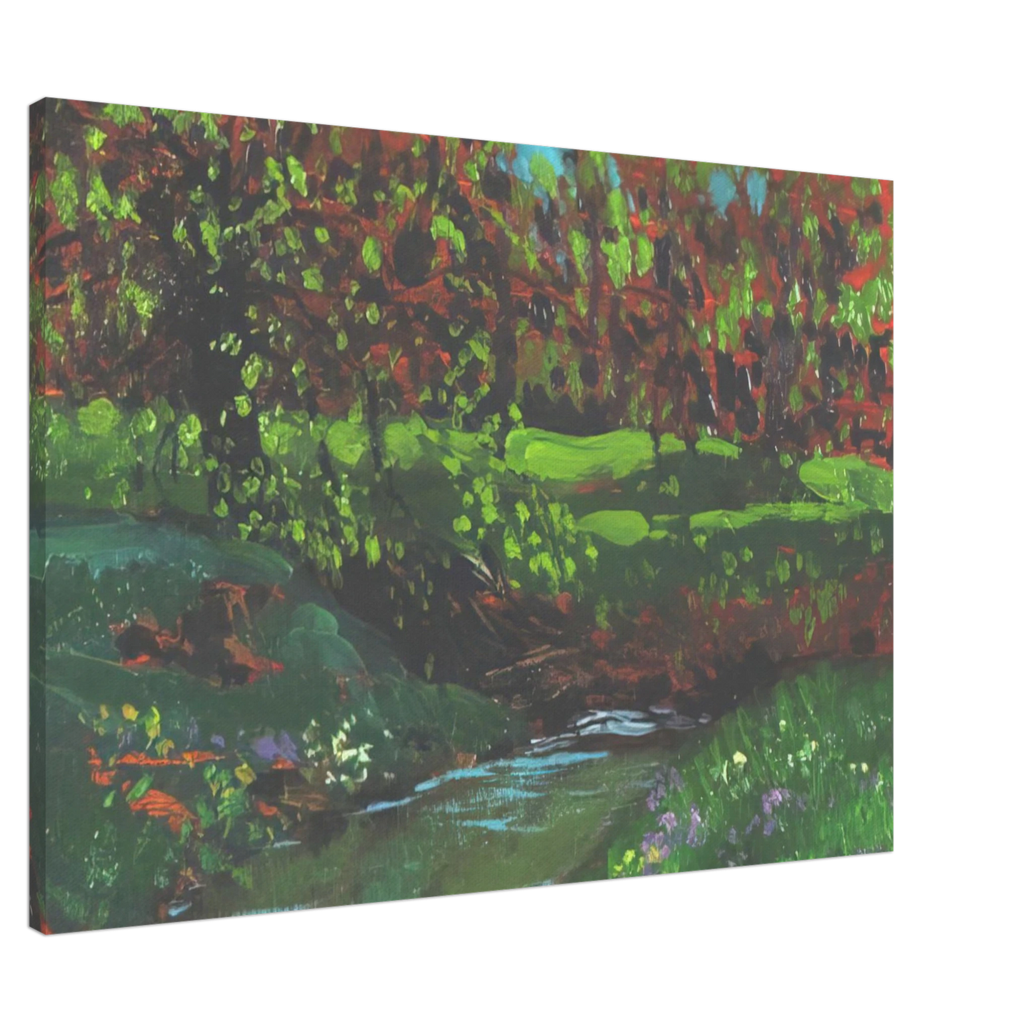 Frank Johnston - Green Pool - Post-Impressionism Canvas - 20x30 cm / 8x12 inches-canvas