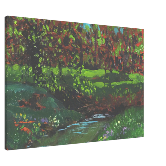 Frank Johnston - Green Pool - Post-Impressionism Canvas - 20x30 cm / 8x12 inches-canvas