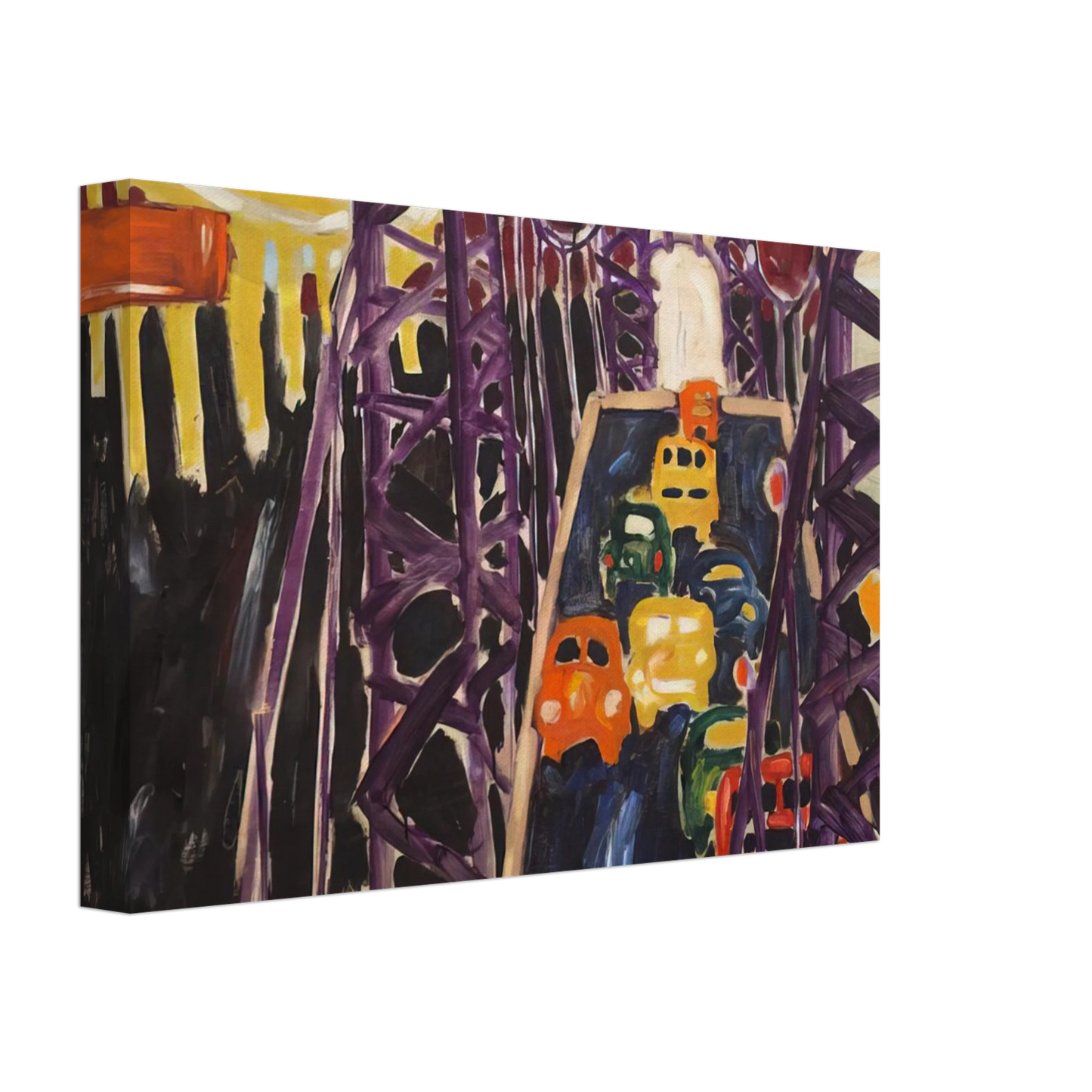 Allan Kaprow - George Washington Bridge, with Cars Canvas - 70x100 cm / 28x40 inches-canvas