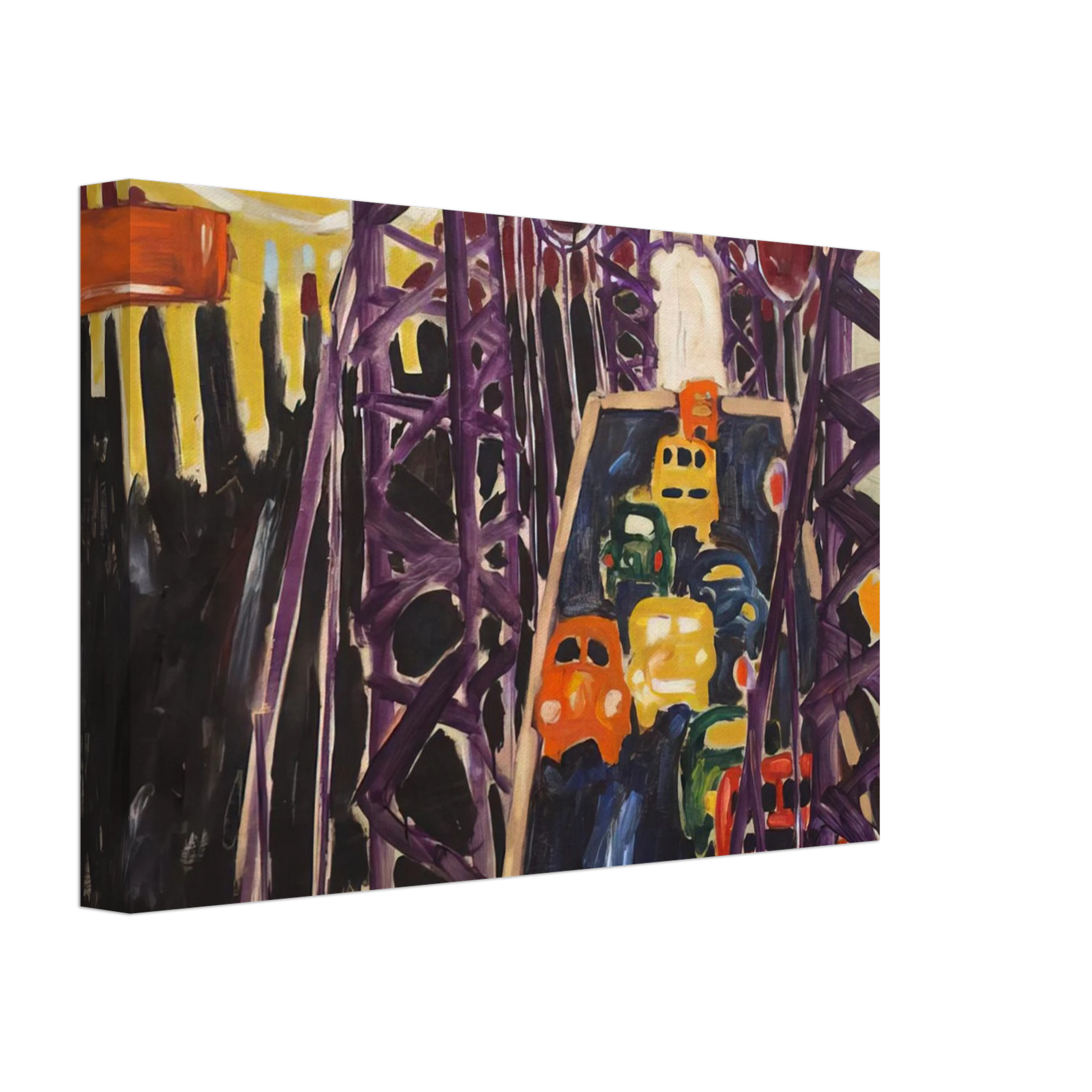 Allan Kaprow - George Washington Bridge, with Cars Canvas - 70x100 cm / 28x40 inches-canvas