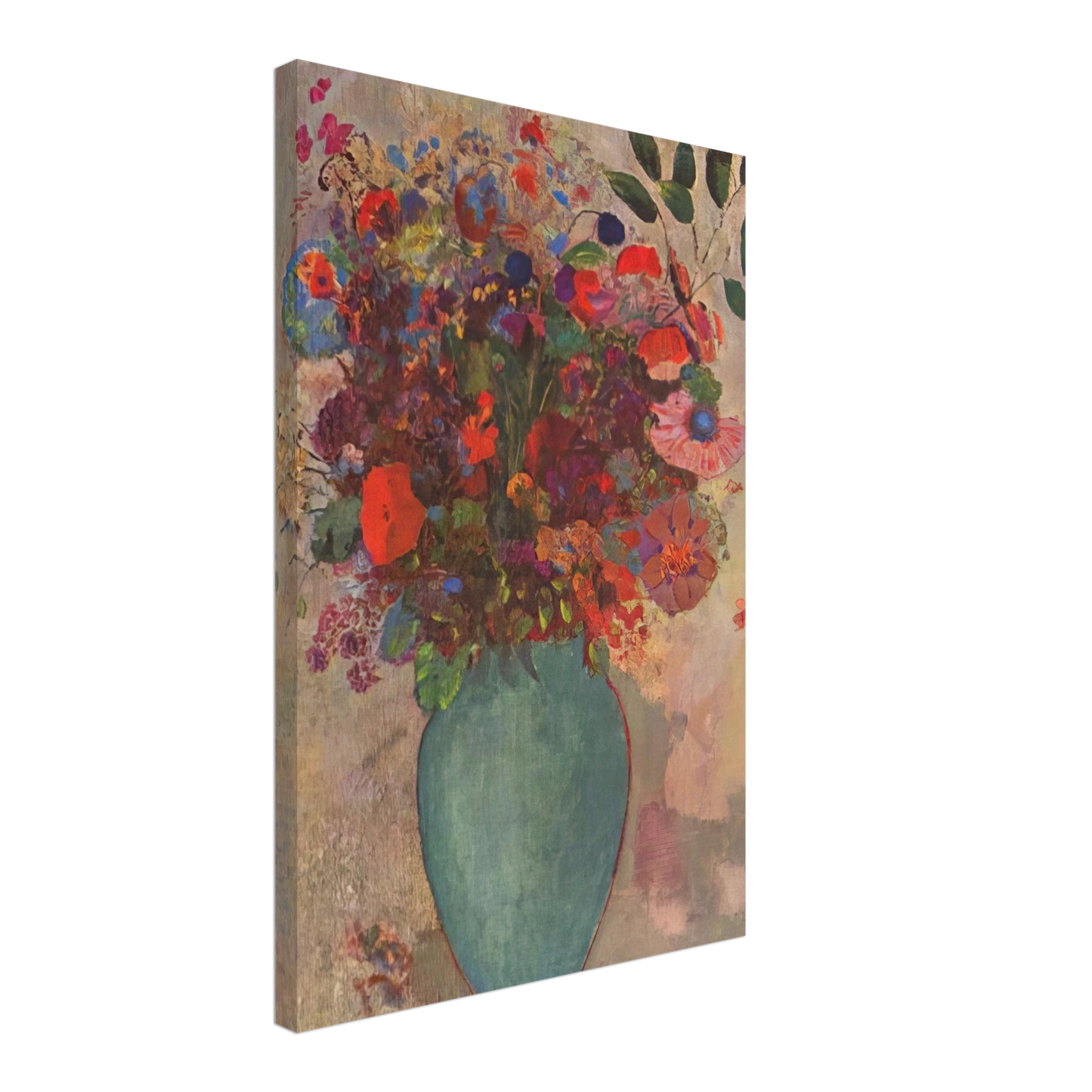 Odilon Redon - THE TURQUOISE VASE Canvas - 40x60 cm / 16x24 inches-canvas