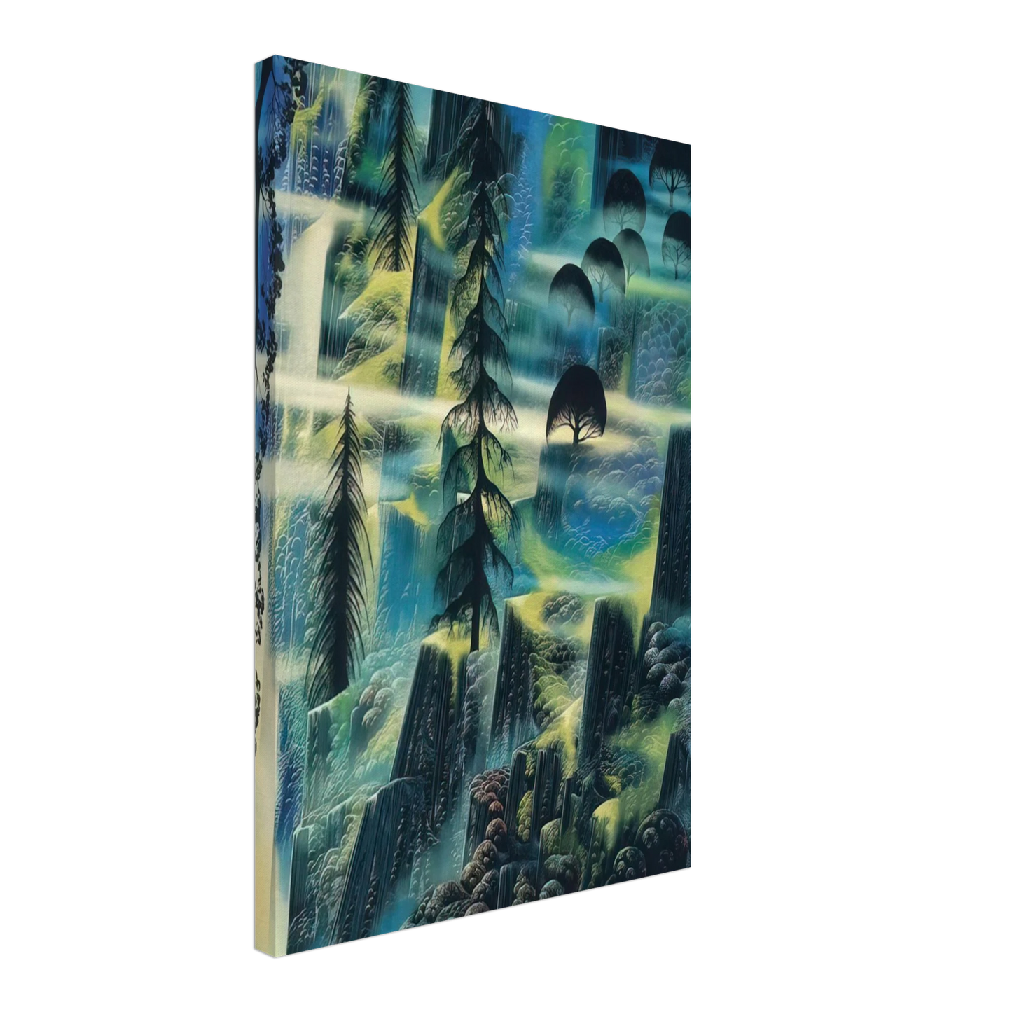 Eyvind Earle - Where Eagles Fly Canvas - 70x100 cm / 28x40 inches-canvas