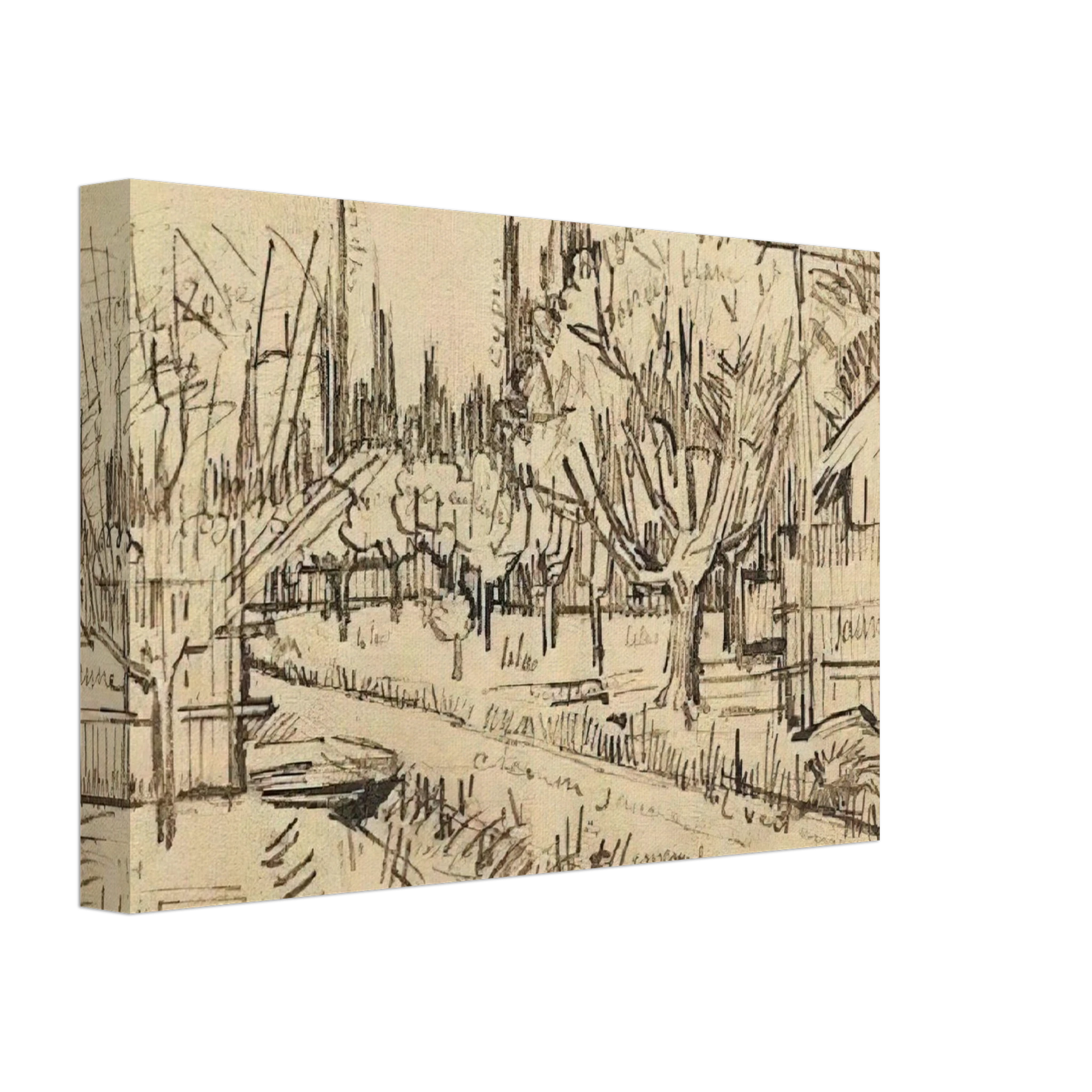 Vincent van Gogh - Orchard Surrounded by Cypresses Canvas - 40x60 cm / 16x24 inches-canvas