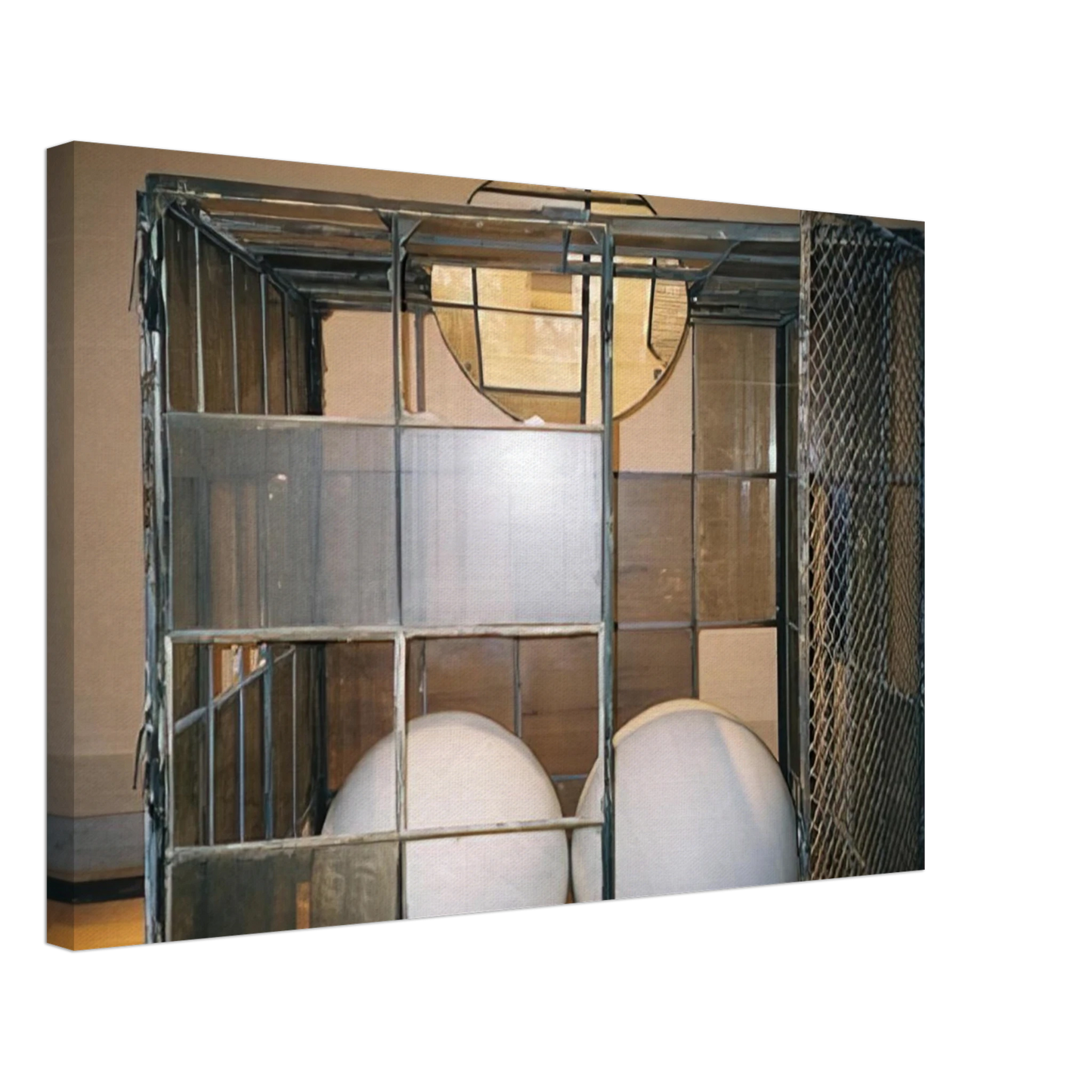 Louise Bourgeois - CELL 3 WHITE MARBLE SPHERES 1993 Canvas - 40x60 cm / 16x24 inches-canvas