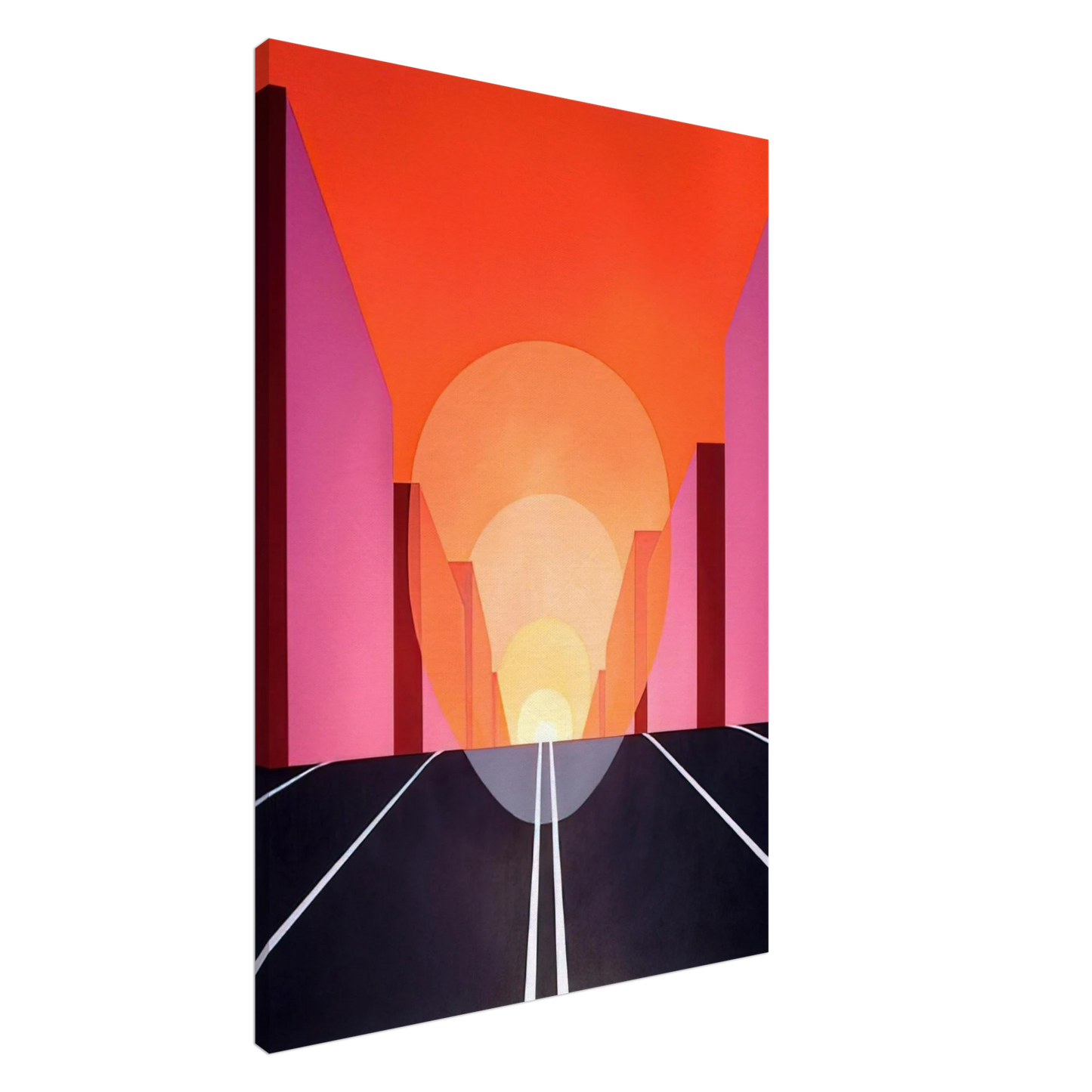 Clarence Holbrook Carter - Highway - 1979 Canvas - 20x30 cm / 8x12 inches-canvas