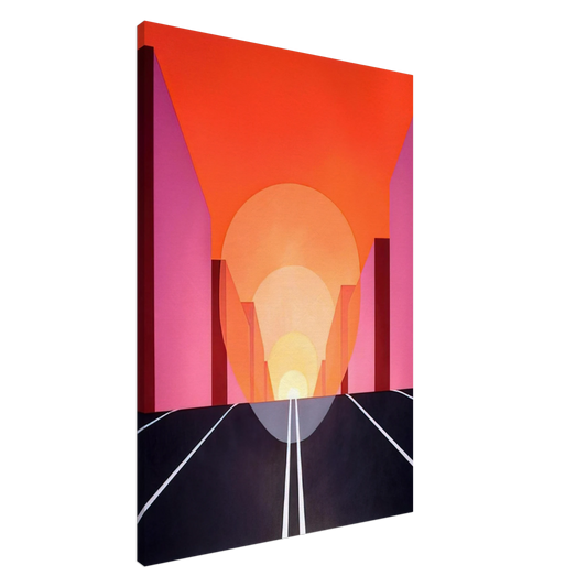 Clarence Holbrook Carter - Highway - 1979 Canvas - 20x30 cm / 8x12 inches-canvas