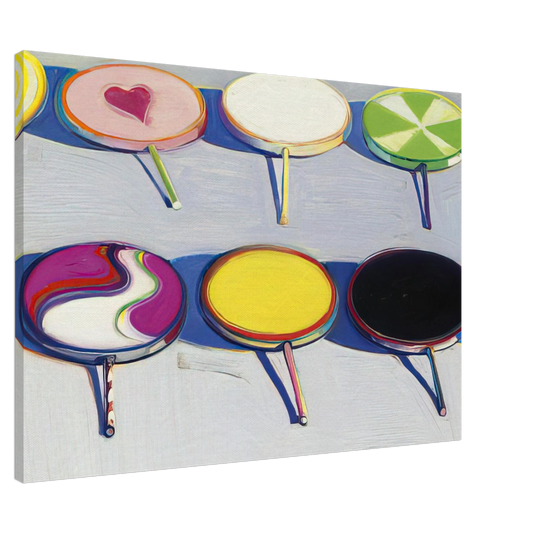 Wayne Thiebaud - Seven Suckers - 1970 Canvas - 20x30 cm / 8x12 inches-canvas