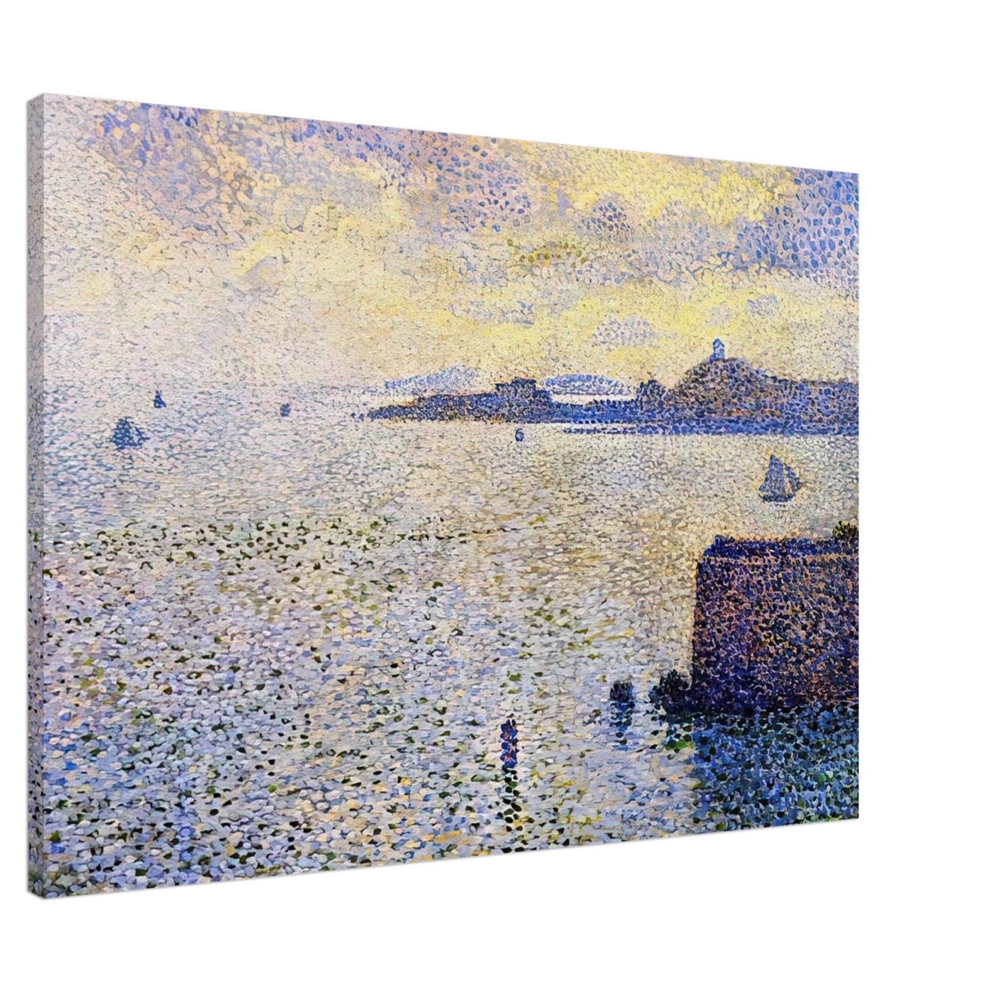 Theo van Rysselberghe - SAILBOATS AND ESTUARY 1892 Canvas - Default Title-canvas