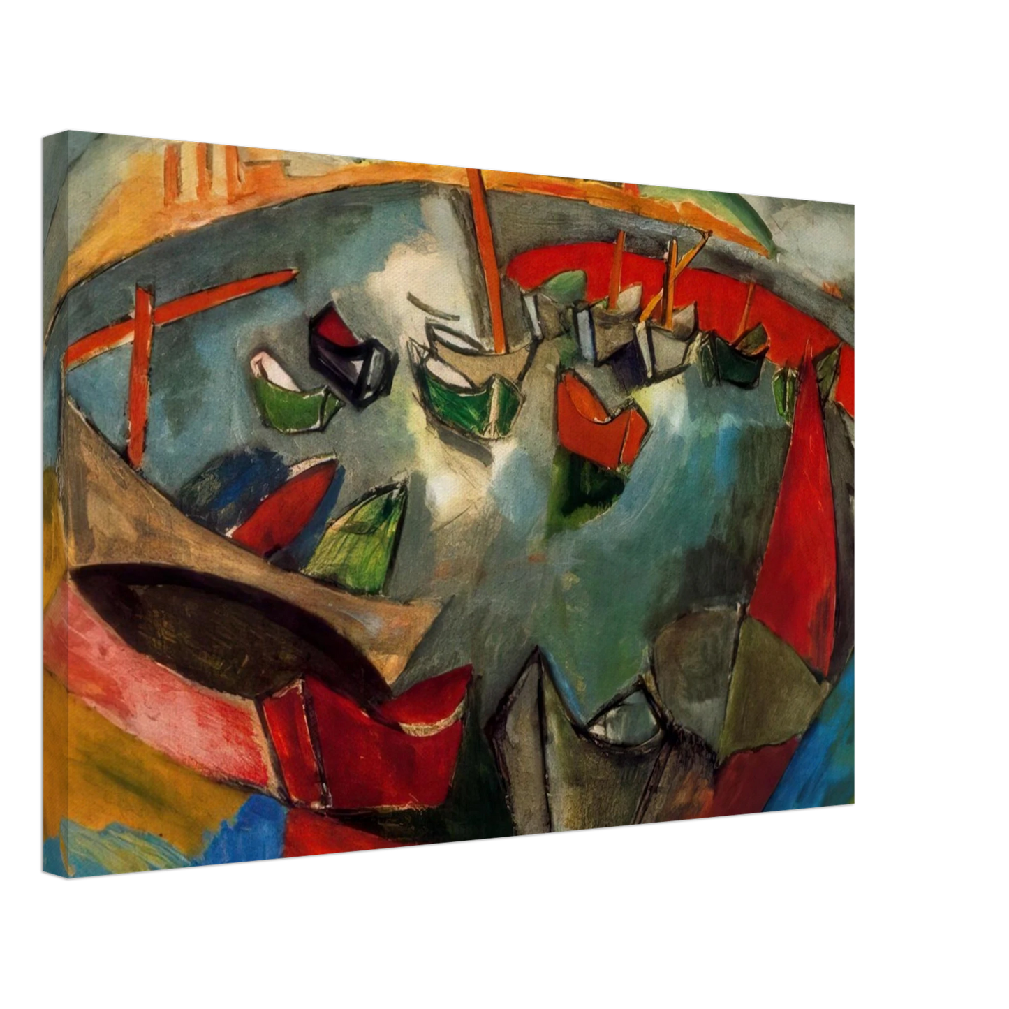 Raoul Dufy - BOATS IN MARSEILLE 1908 Canvas - 70x100 cm / 28x40 inches-canvas