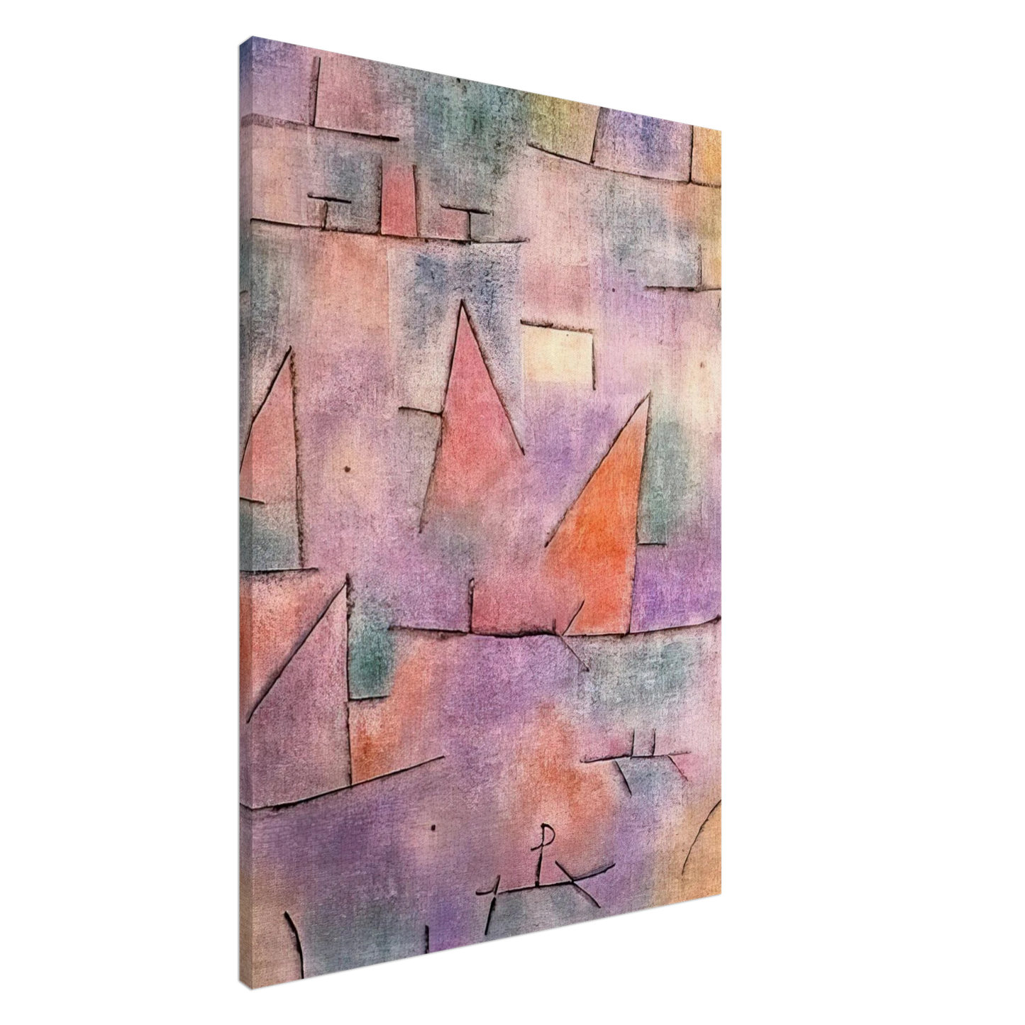 Paul Klee - HARBOUR WITH SAILING SHIPS 1937 Canvas - 20x30 cm / 8x12 inches-canvas