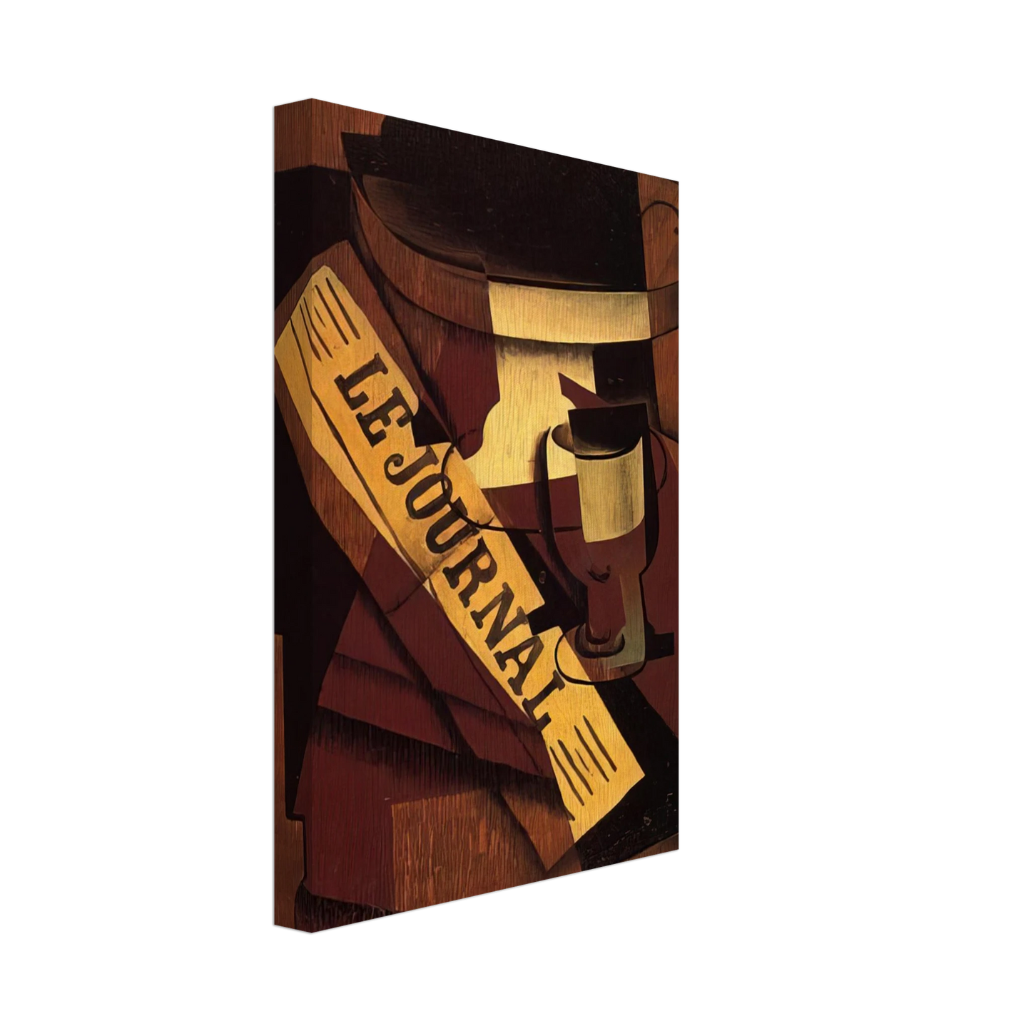 Juan Gris - FRUIT DISH GLASS AND NEWSPAPER 1916 Canvas - 70x100 cm / 28x40 inches-canvas