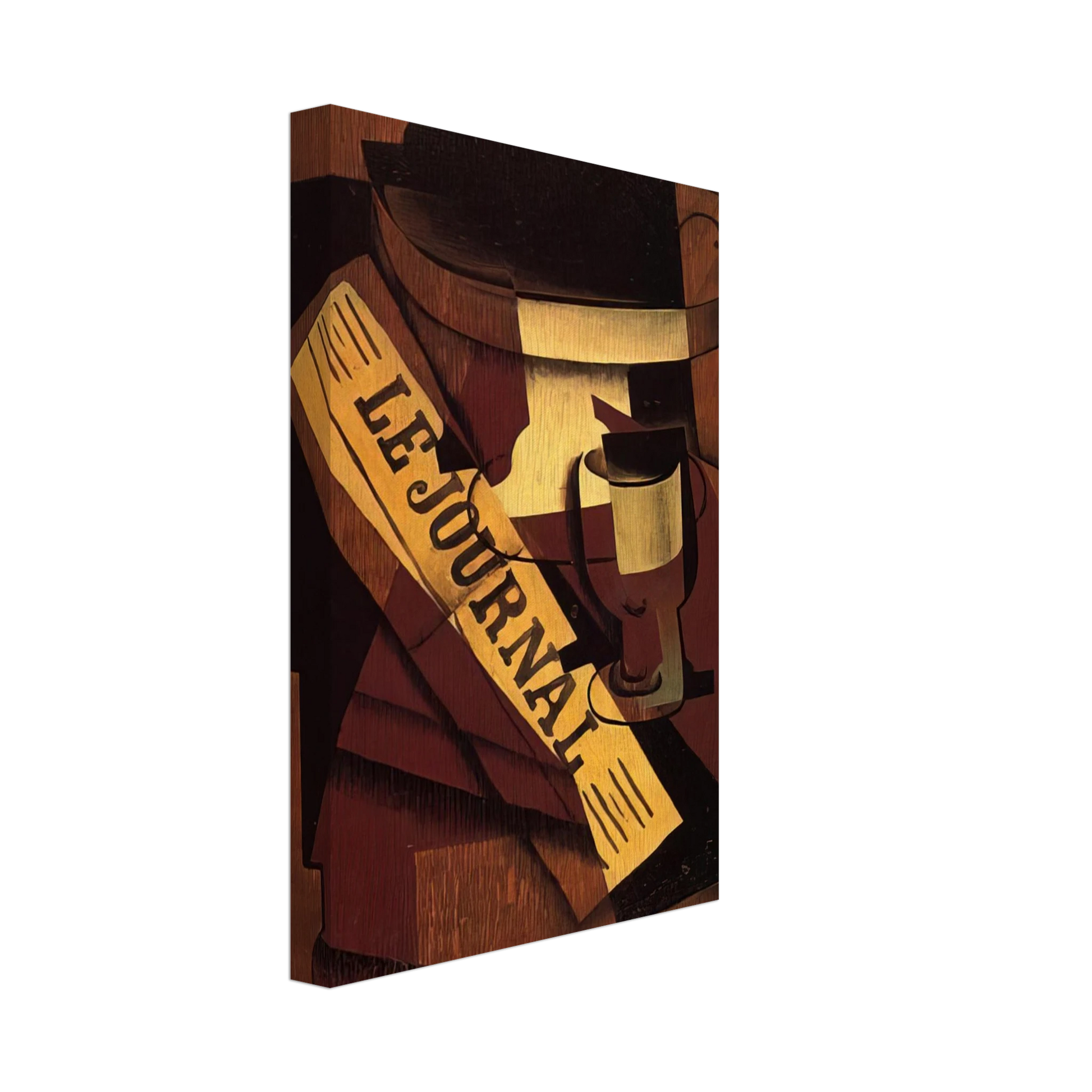 Juan Gris - FRUIT DISH GLASS AND NEWSPAPER 1916 Canvas - 70x100 cm / 28x40 inches-canvas