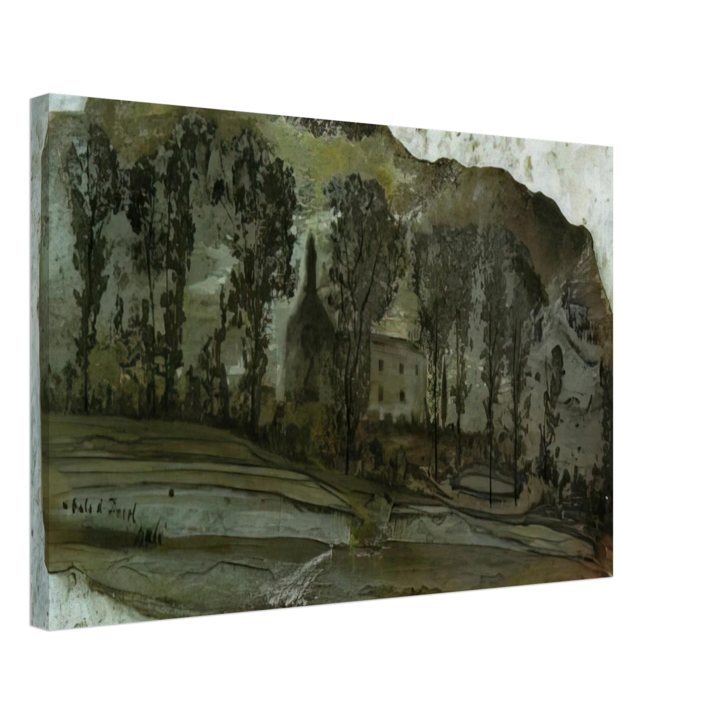 Salvador Dali - VIEW OF PUBOL Canvas - 40x60 cm / 16x24 inches-canvas