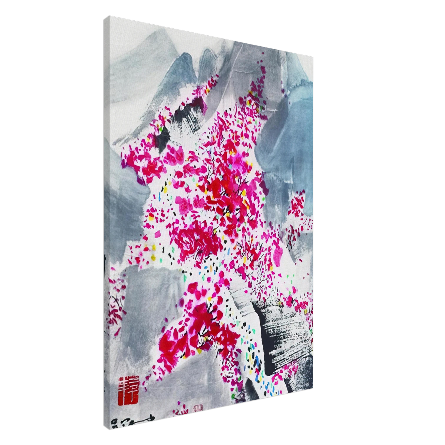 Wu Guanzhong - Fragrant red Leaves - 2001 Canvas - 20x30 cm / 8x12 inches-canvas