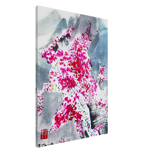Wu Guanzhong - Fragrant red Leaves - 2001 Canvas - 20x30 cm / 8x12 inches-canvas