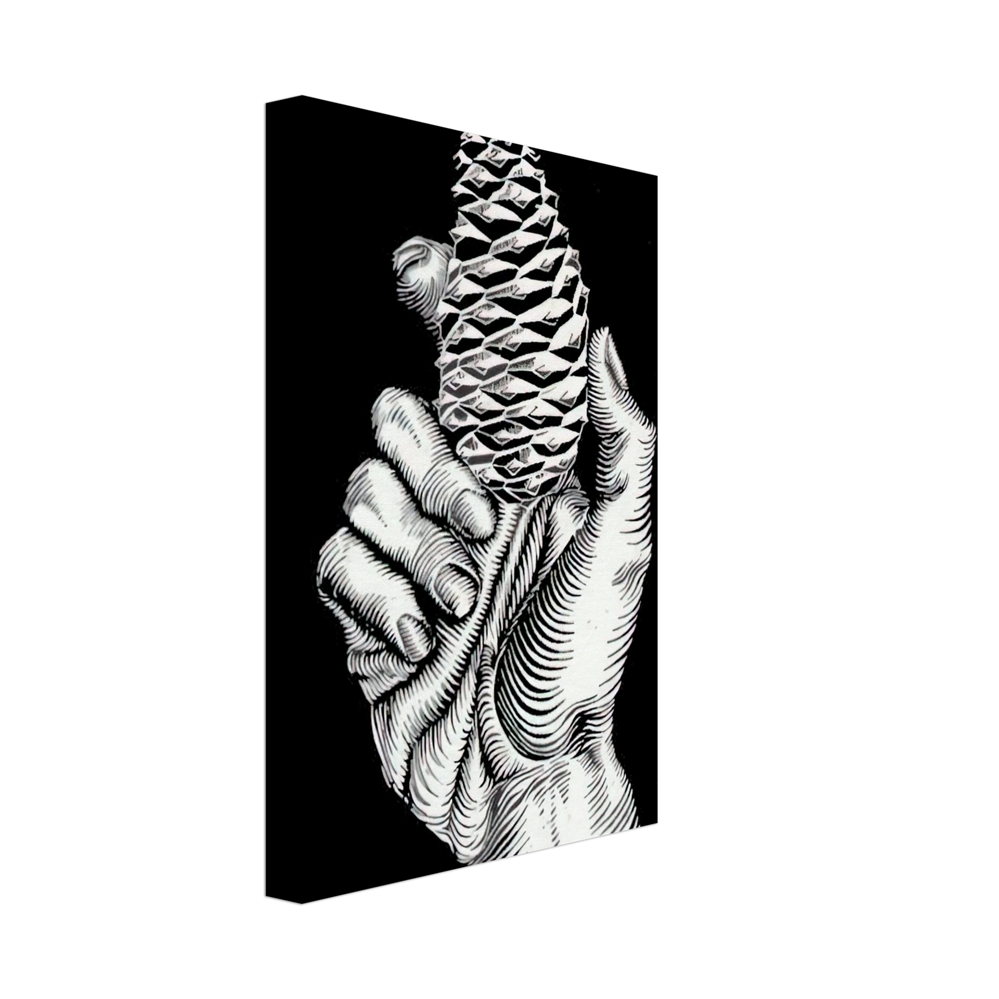 MC Escher - HAND WITH FIR CONE Canvas - 70x100 cm / 28x40 inches-canvas