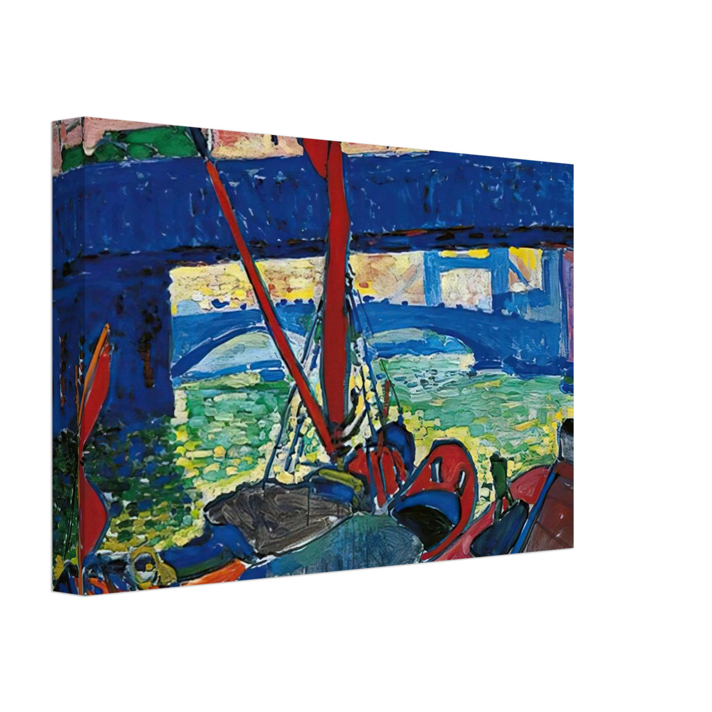 Andre Derain - BARGES ON THE THAMES 1906 Canvas - 40x60 cm / 16x24 inches-canvas