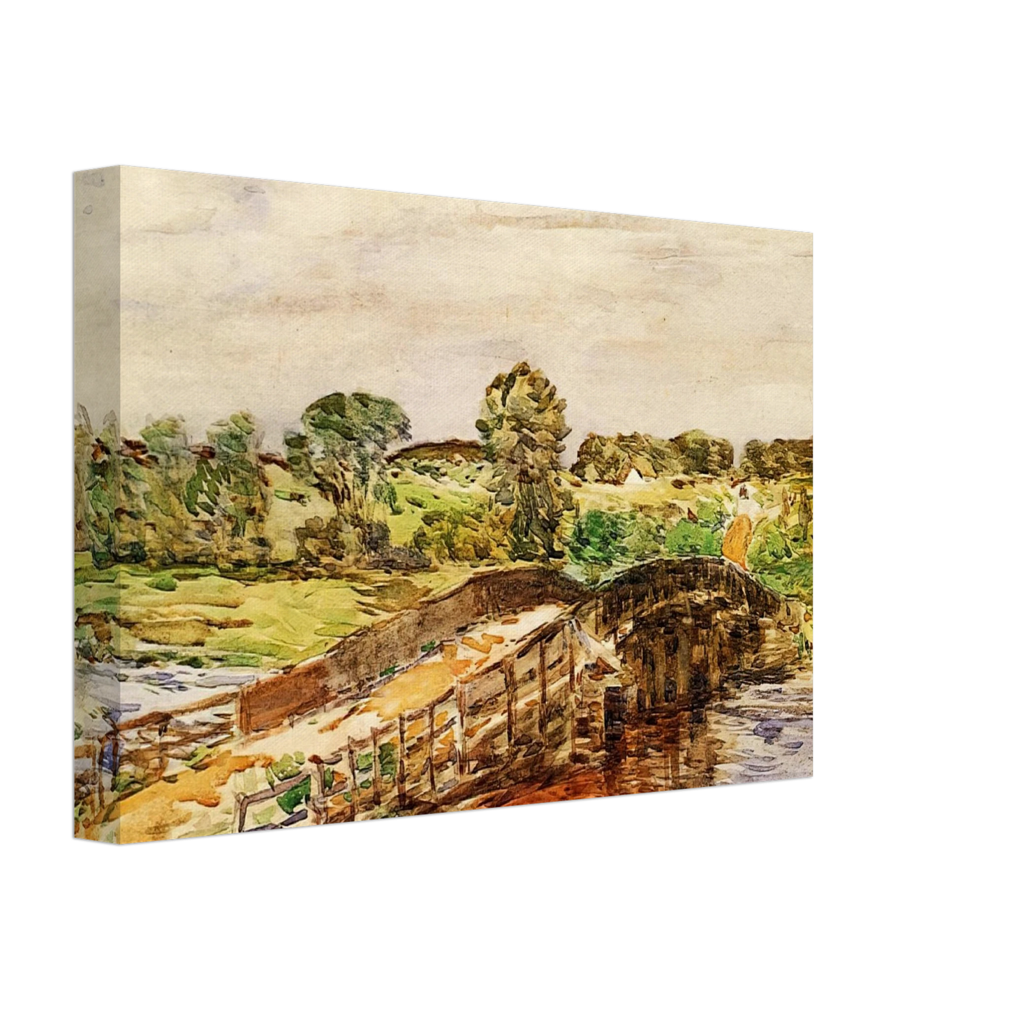 Childe Hassam - Bridge at Old Lyme 02 Canvas - 40x60 cm / 16x24 inches-canvas