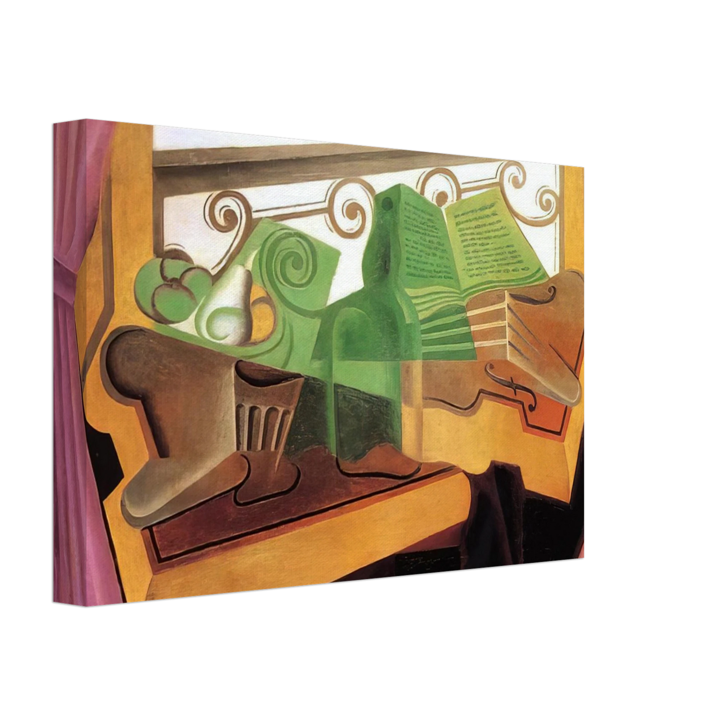Juan Gris - OPEN WINDOW WITH HILLS 1923 Canvas - 70x100 cm / 28x40 inches-canvas