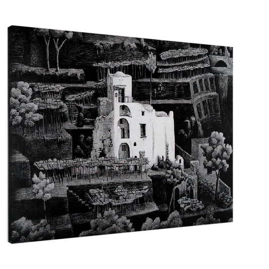 MC Escher - FARMHOUSE RAVELLO Canvas - 20x30 cm / 8x12 inches-canvas