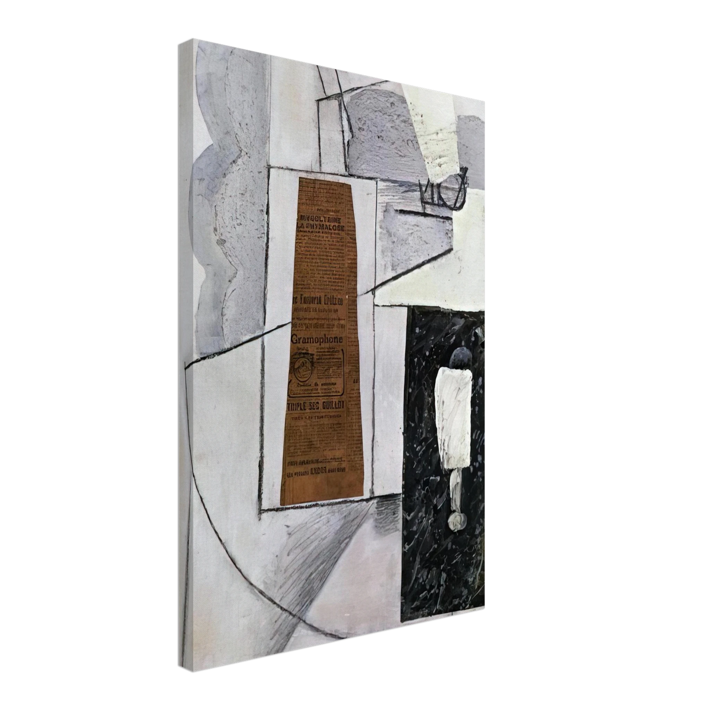 Juan Gris - BOTTLE AND GLASS 1 Canvas - 40x60 cm / 16x24 inches-canvas