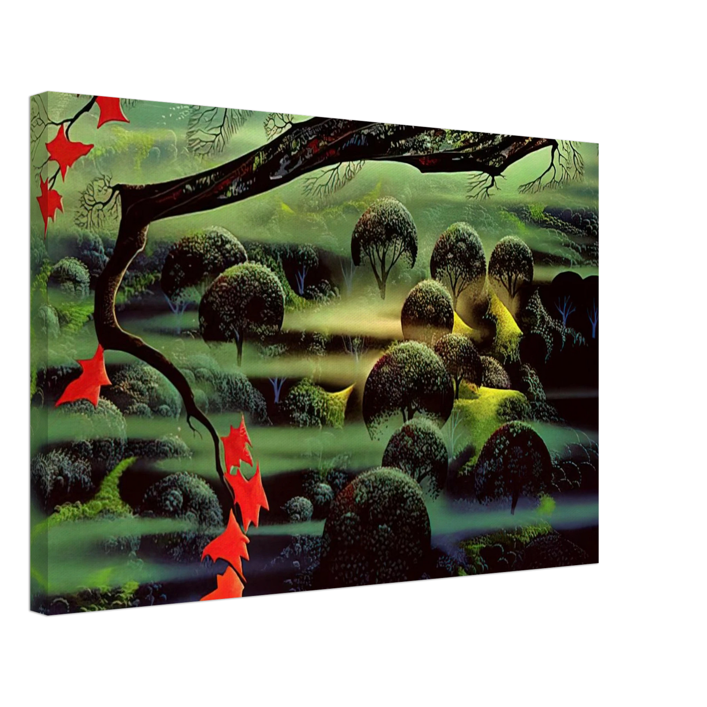 Eyvind Earle - Valley of Mystery Canvas - 40x60 cm / 16x24 inches-canvas