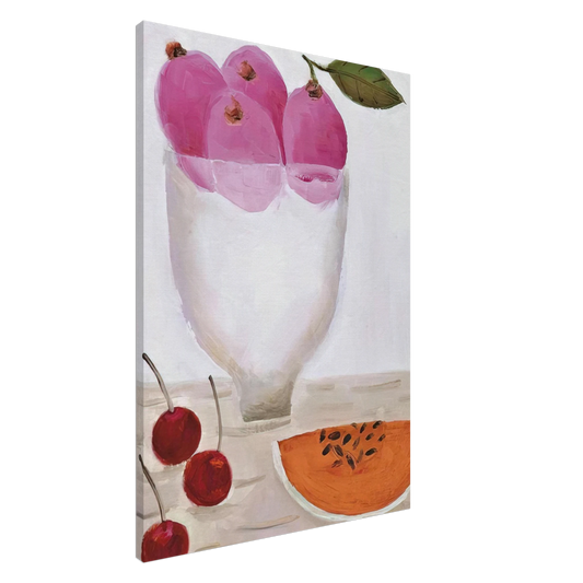 Mary Fedden - Three Cherries - 2000 Canvas - 20x30 cm / 8x12 inches-canvas