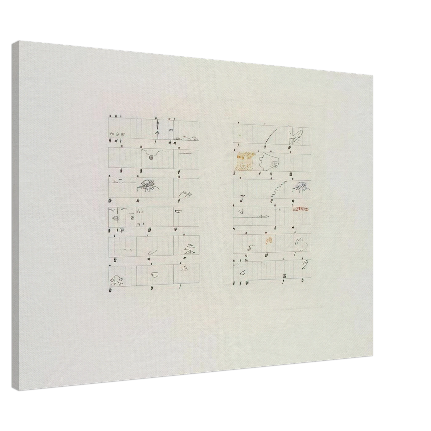John Cage - Score Without Parts 40 Drawings by ThoreauTwelve Haiku - 1978 Canvas - 20x30 cm / 8x12 inches-canvas