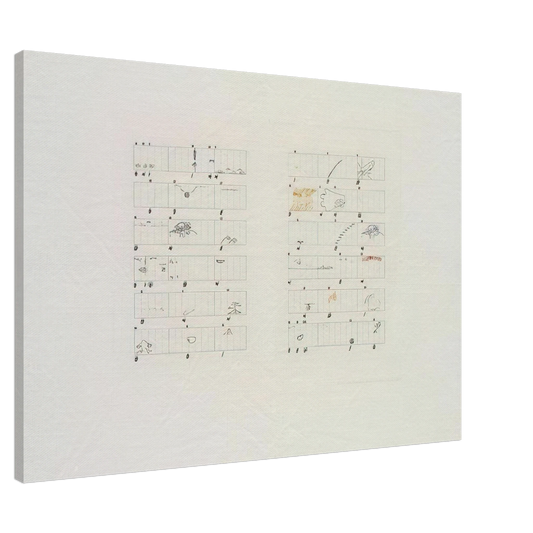 John Cage - Score Without Parts 40 Drawings by ThoreauTwelve Haiku - 1978 Canvas - 20x30 cm / 8x12 inches-canvas