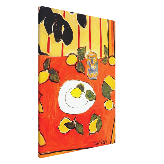 Henri Matisse - BLACK PHILODENDRON AND LEMONS 1943 Canvas - 20x30 cm / 8x12 inches-canvas