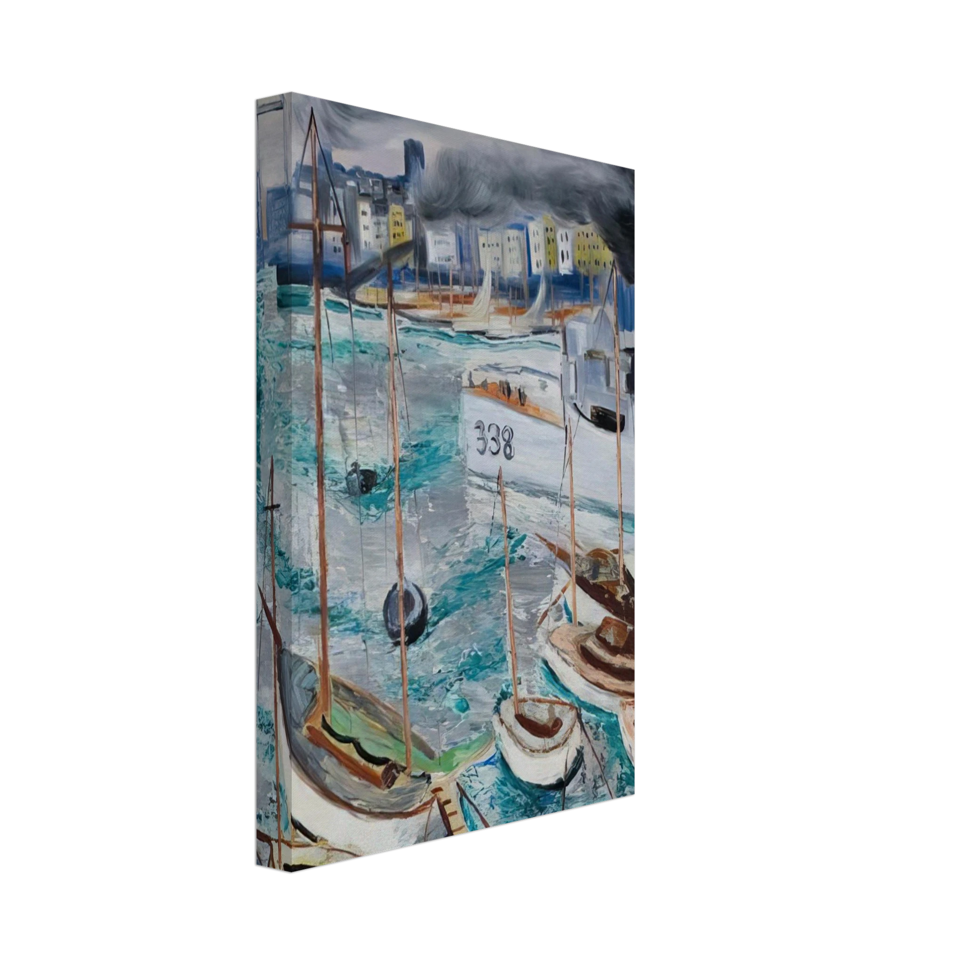 Moise Kisling - MARSEILLE PORT 1 Canvas - 70x100 cm / 28x40 inches-canvas