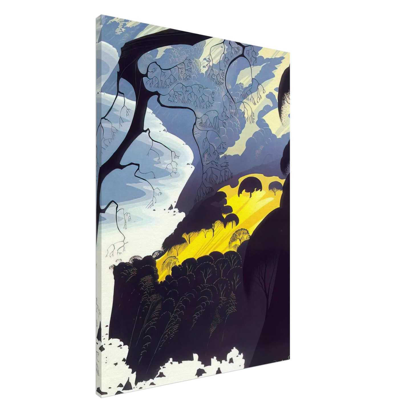 Eyvind Earle - Carmel Highlands Canvas - 20x30 cm / 8x12 inches-canvas