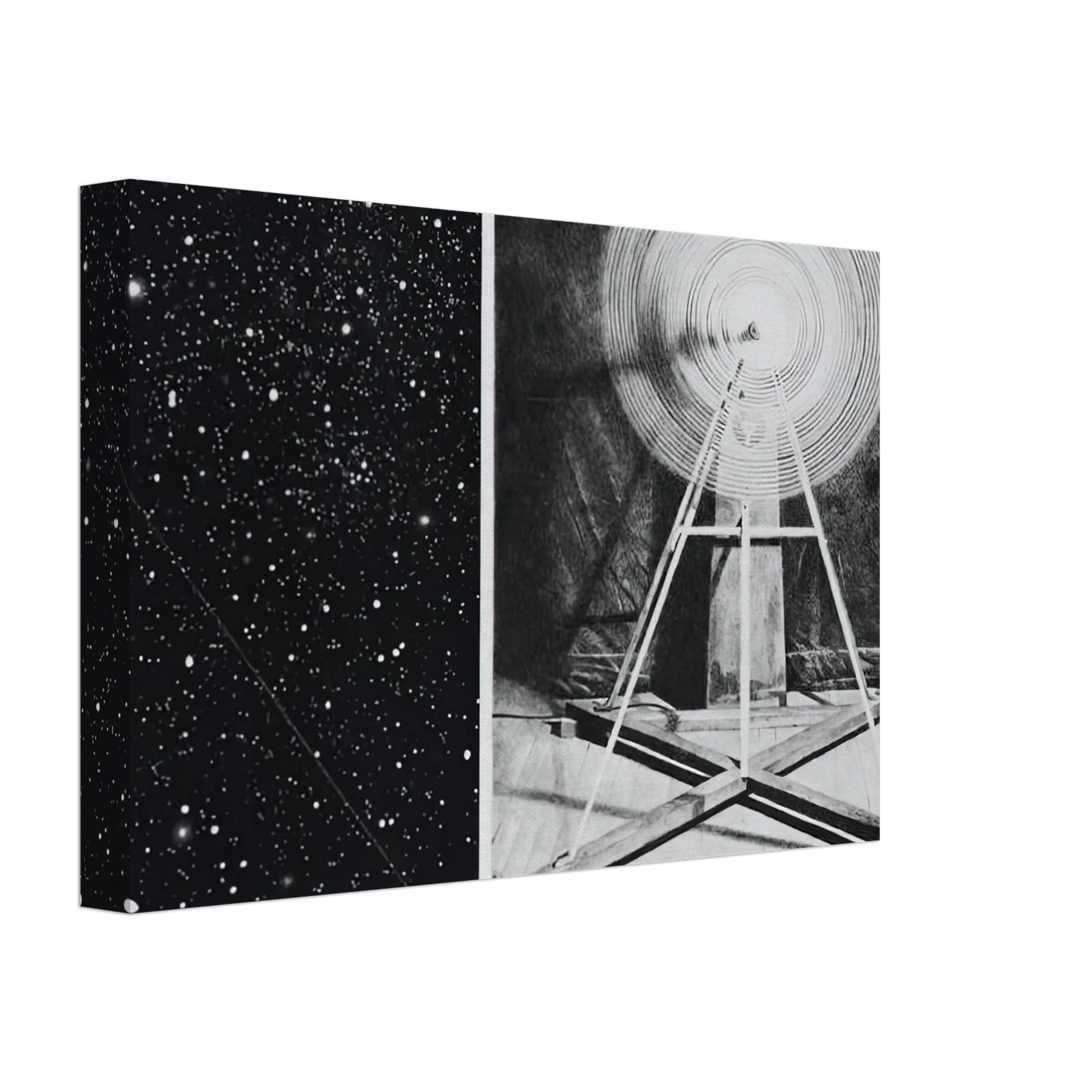 Vija Celmins - CONCENTRIC BEARINGS A 1984 Canvas - 40x60 cm / 16x24 inches-canvas