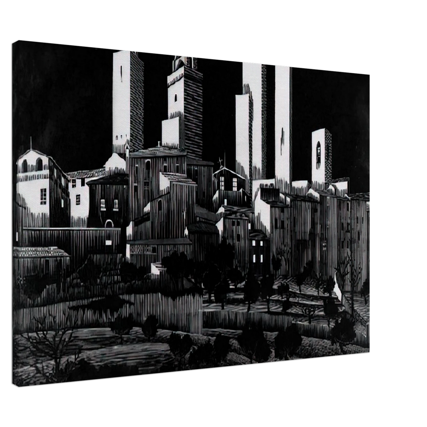 MC Escher - SAN GIMIGNANO Canvas - 20x30 cm / 8x12 inches-canvas