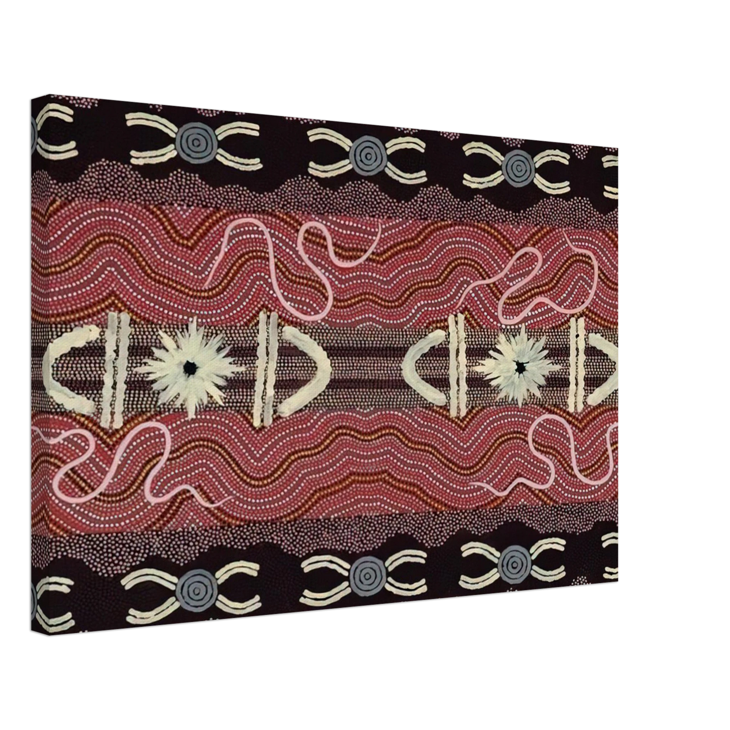 Clifford Possum Tjapaltjarri - Men's Initiation, Spider Dreaming - 1999 Canvas - 40x60 cm / 16x24 inches-canvas