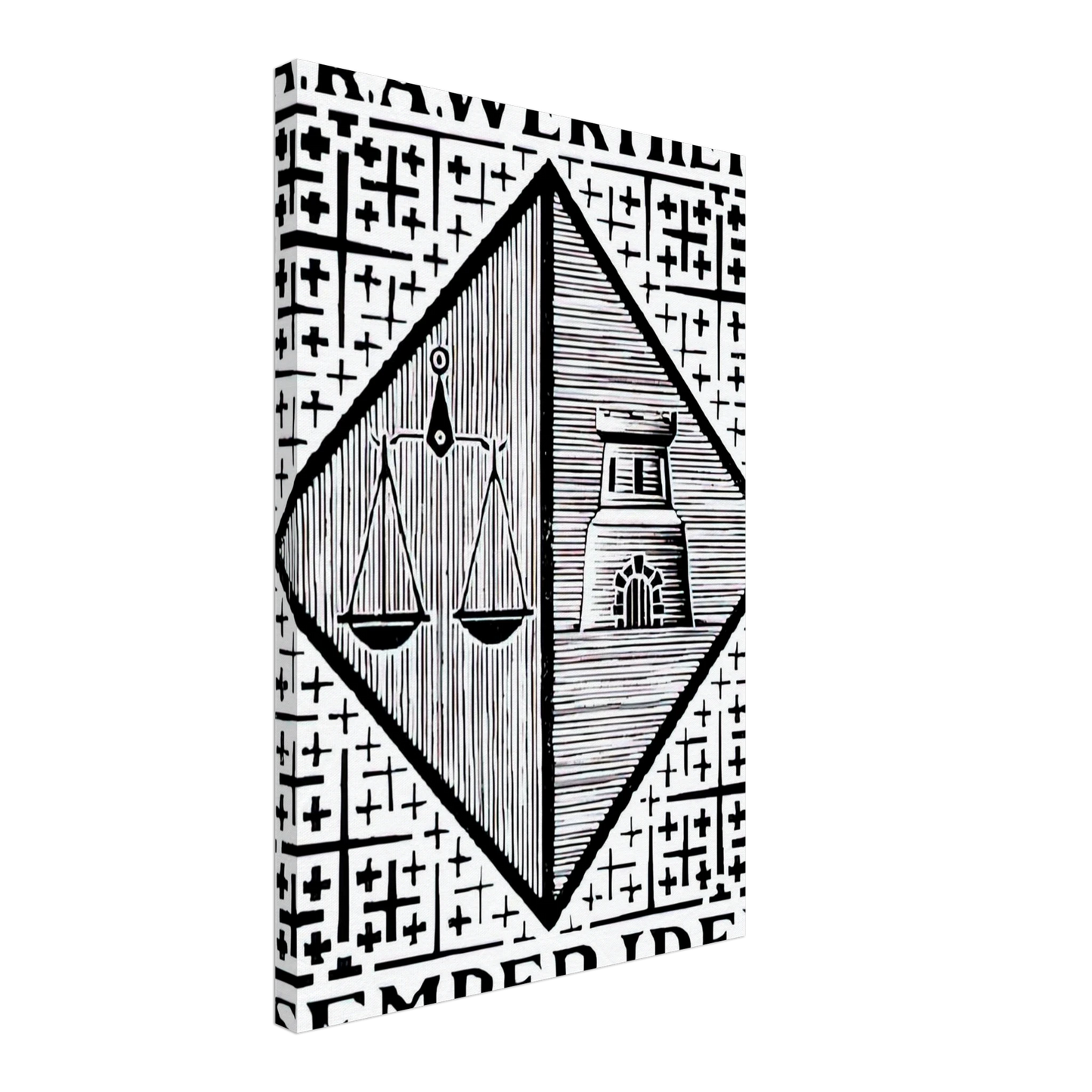 MC Escher - BOOKPLATE A R A WERTHEIM Canvas - 40x60 cm / 16x24 inches-canvas