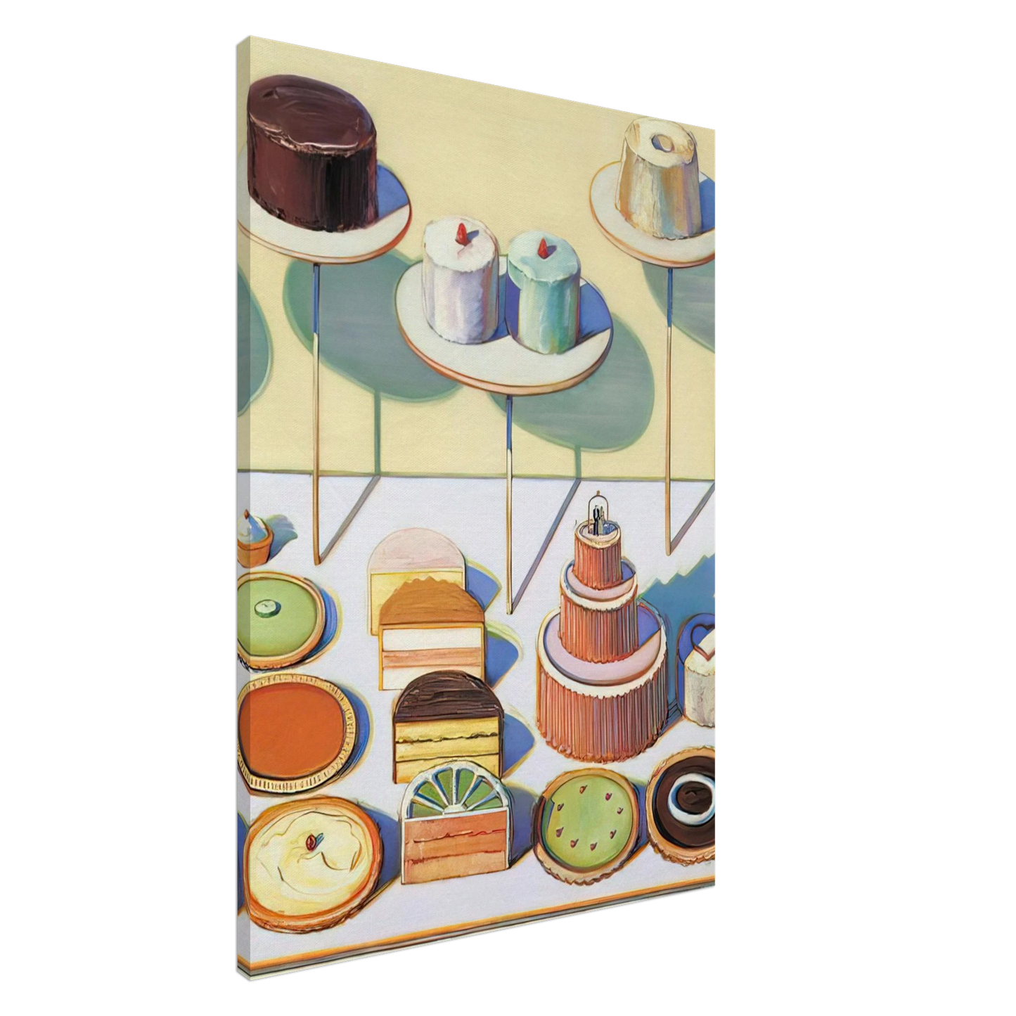 Wayne Thiebaud - Cakes and Pies - 1995 Canvas - 20x30 cm / 8x12 inches-canvas