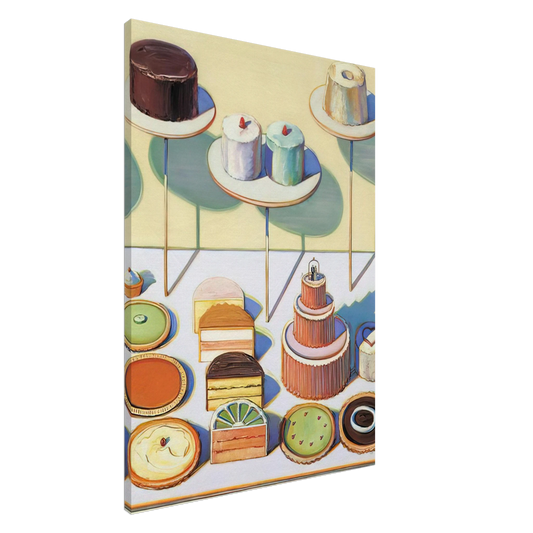Wayne Thiebaud - Cakes and Pies - 1995 Canvas - 20x30 cm / 8x12 inches-canvas