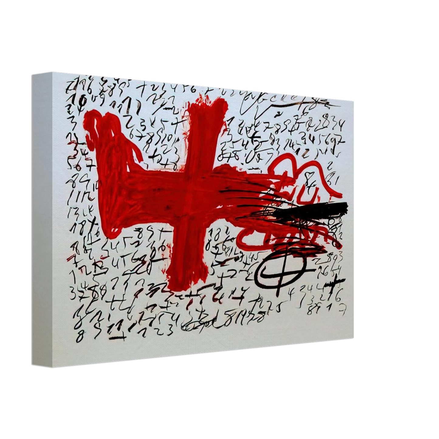 Antoni Tapies - JAMBE ET CHIFFRES 1984 Canvas - 70x100 cm / 28x40 inches-canvas