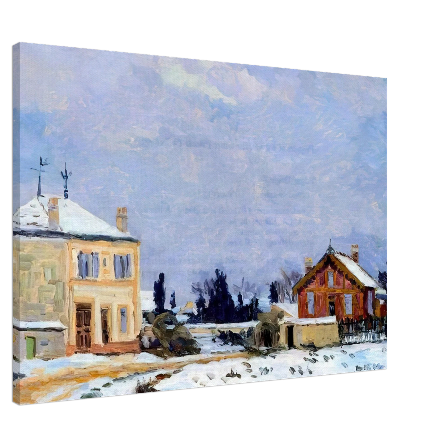 Armand Guillaumin - Neige - 1876 Canvas - 20x30 cm / 8x12 inches-canvas
